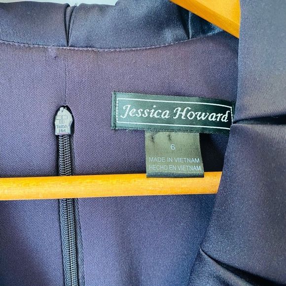 NWT JESSICA HOWARD Purple Eggplant Ruffle Cap Sleeve Cocktail Evening Dress - Picture 3 of 6